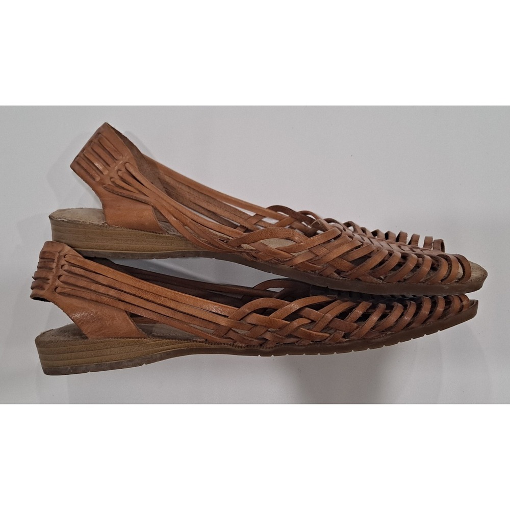 Karen Scott Brown Leather Slide On Sandals Reina Leather Size 9M - Picture 3 of 5